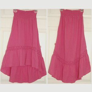 T2Love Girls Size 14, Boho Hi-Lo Gauze Skirt, Pink